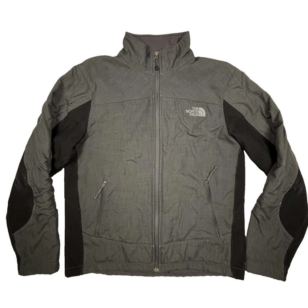 The North Face Denali Fleece Jacket Mens M Gray Black Full Zip Pullover TCN1 F13